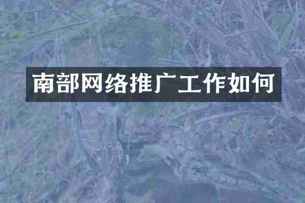 南部网络推广工作如何