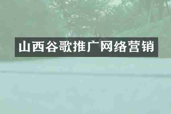 山西谷歌推广网络营销