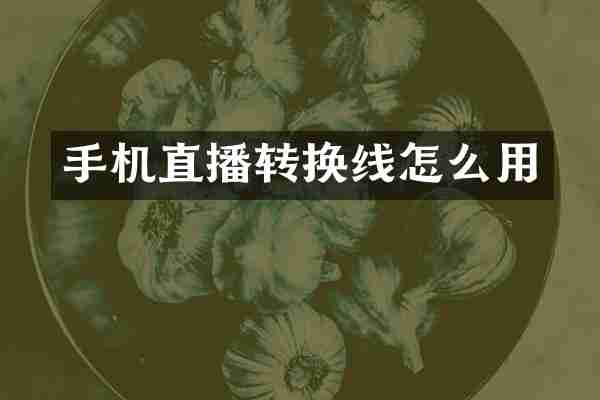 手机直播转换线怎么用