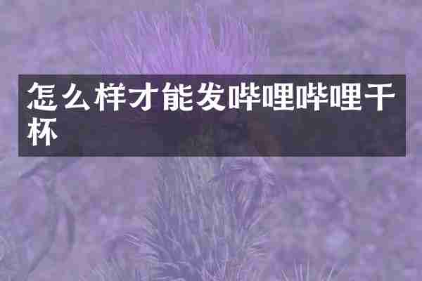 怎么样才能发哔哩哔哩干杯