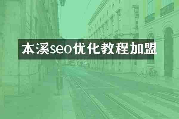 本溪seo优化教程加盟
