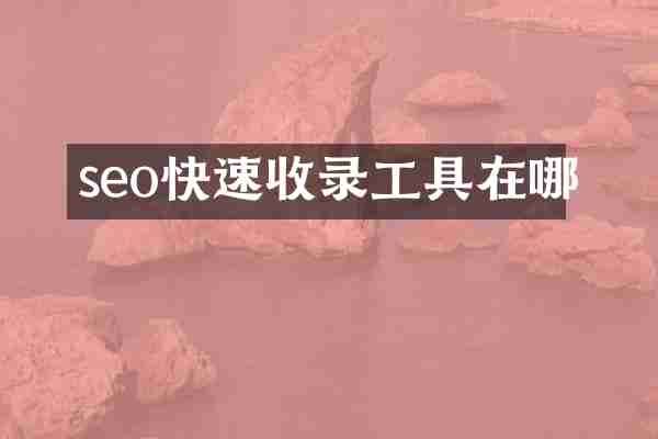 seo快速收录工具在哪