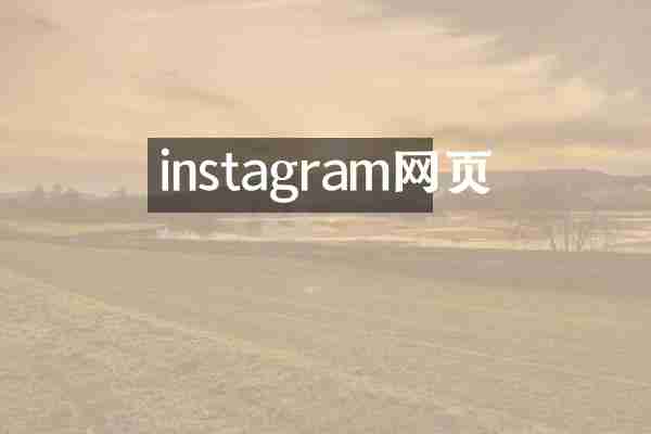 instagram网页