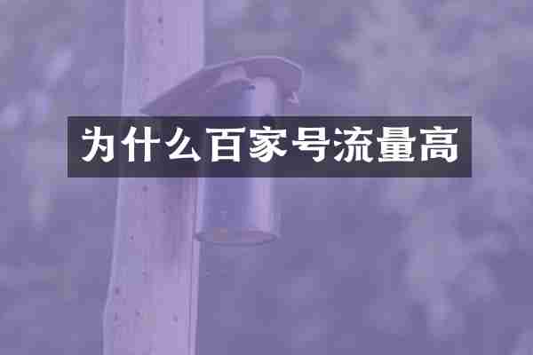 为什么百家号流量高