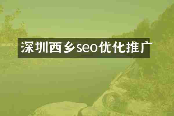 深圳西乡seo优化推广