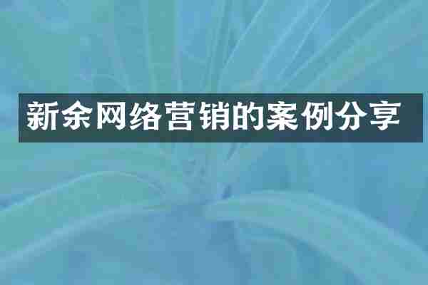 新余网络营销的案例分享
