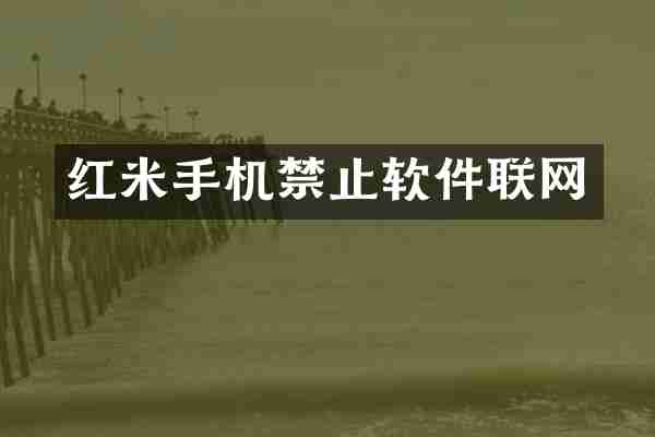 红米手机禁止软件联网