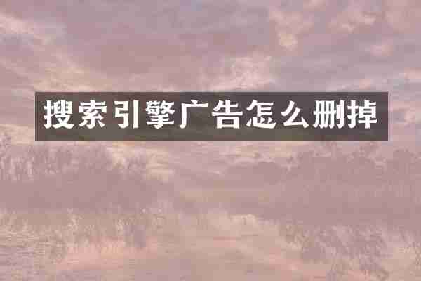 搜索引擎广告怎么删掉