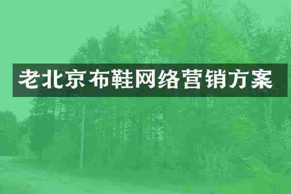 老北京布鞋网络营销方案