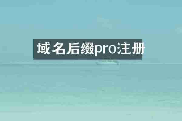 域名后缀pro注册
