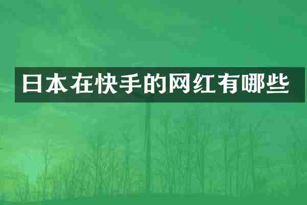 曰本在快手的网红有哪些