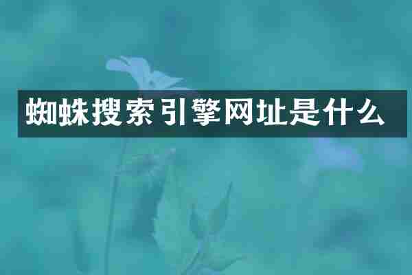 蜘蛛搜索引擎网址是什么