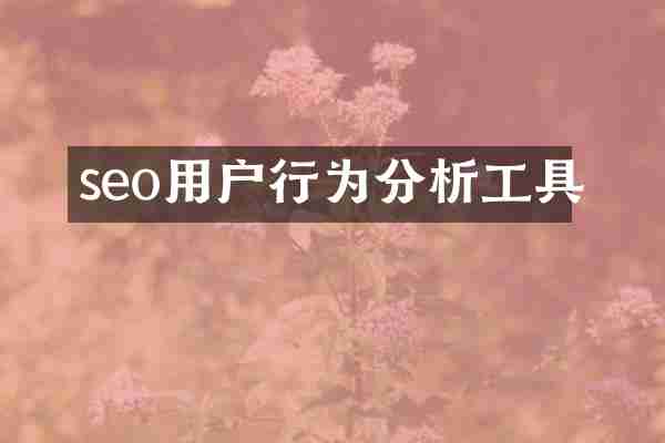 seo用户行为分析工具