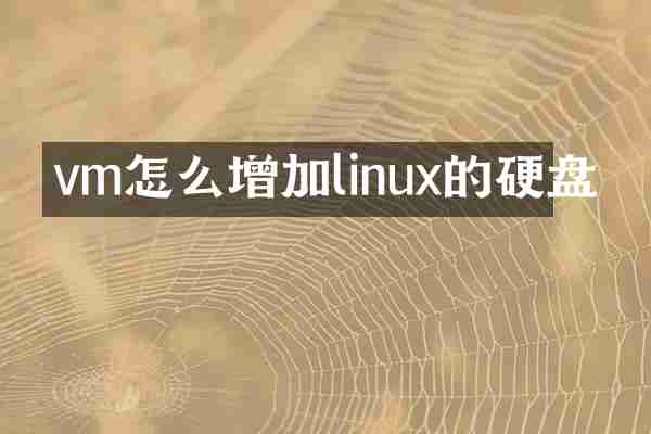 vm怎么增加linux的硬盘