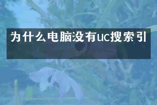 为什么电脑没有uc搜索引擎