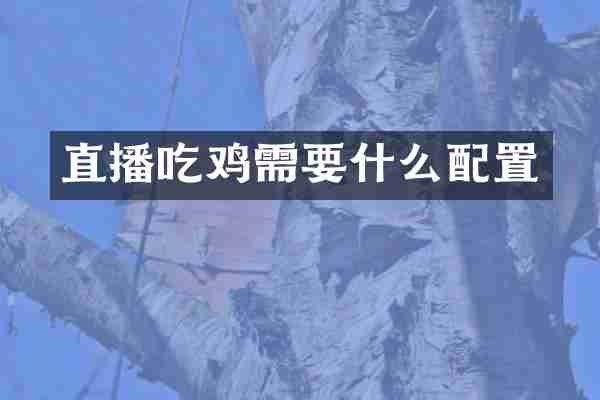 直播吃鸡需要什么配置