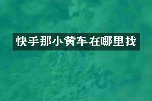 快手那小黄车在哪里找