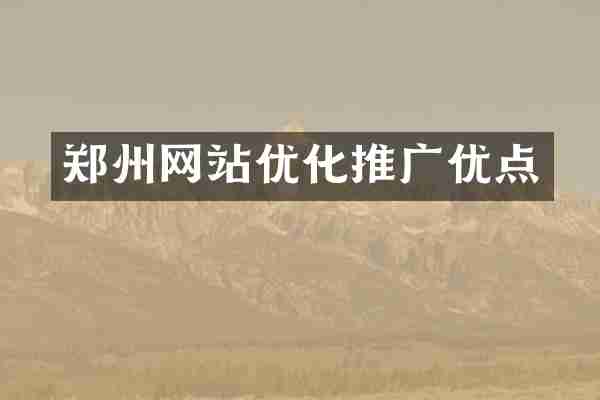 郑州网站优化推广优点