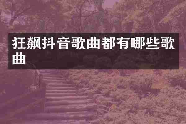 狂飙抖音歌曲都有哪些歌曲