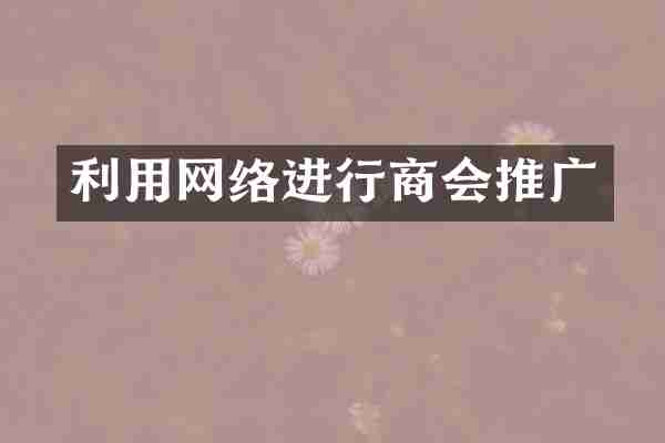 利用网络进行商会推广