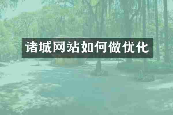 诸城网站如何做优化