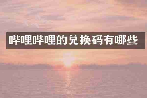 哔哩哔哩的兑换码有哪些