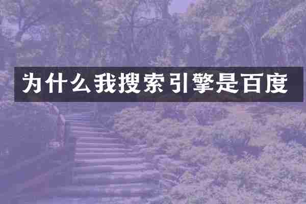 为什么我搜索引擎是百度