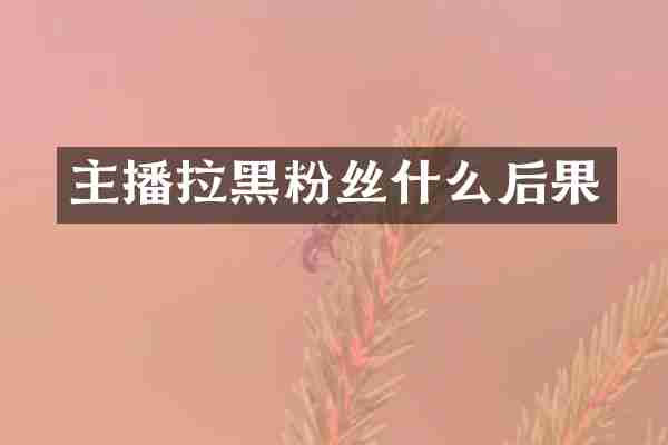 主播拉黑粉丝什么后果