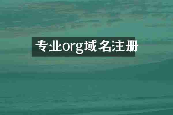 专业org域名注册