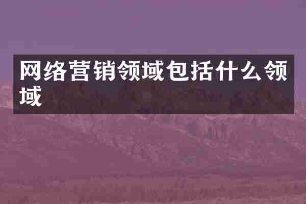 网络营销领域包括什么领域