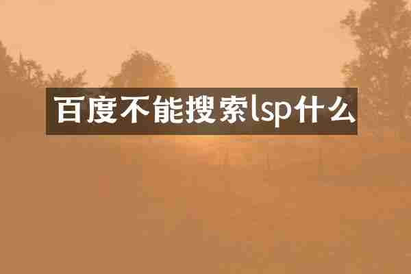 百度不能搜索lsp什么