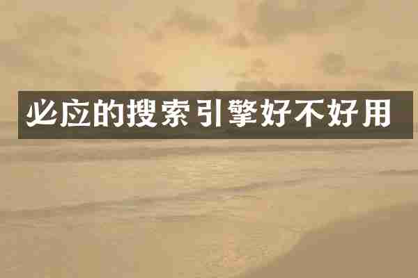 必应的搜索引擎好不好用