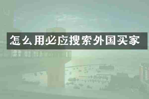 怎么用必应搜索外国买家