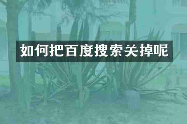 如何把百度搜索关掉呢