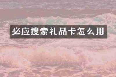 必应搜索礼品卡怎么用