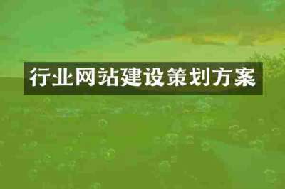行业网站建设策划方案