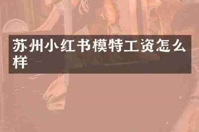 苏州小红书模特工资怎么样