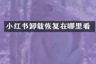 小红书卸载恢复在哪里看