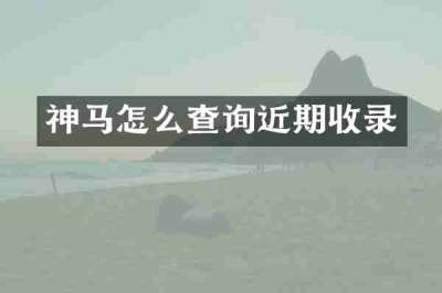 神马怎么查询近期收录