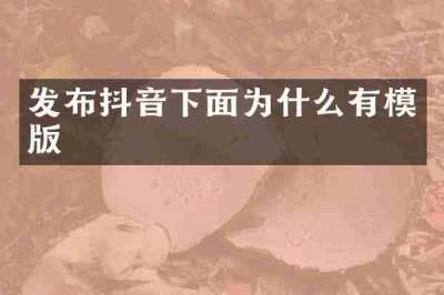 发布抖音下面为什么有模版