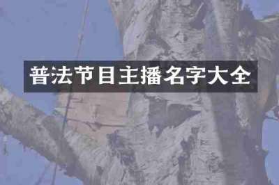 普法节目主播名字大全