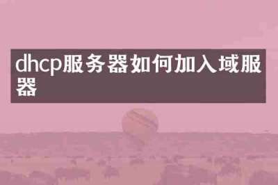 dhcp服务器如何加入域服务器