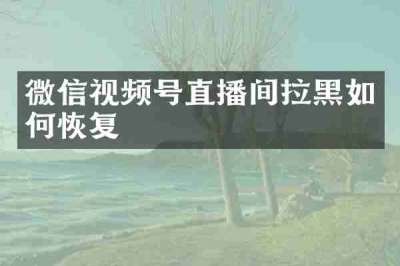 微信视频号直播间拉黑如何恢复