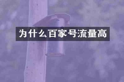 为什么百家号流量高