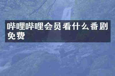 哔哩哔哩会员看什么番剧免费