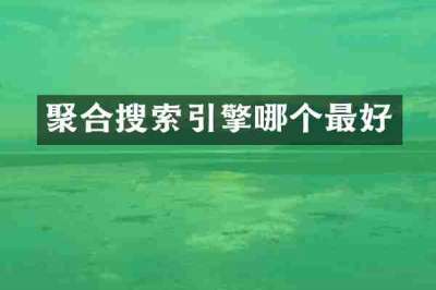 聚合搜索引擎哪个最好