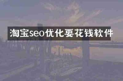 淘宝seo优化要花钱软件