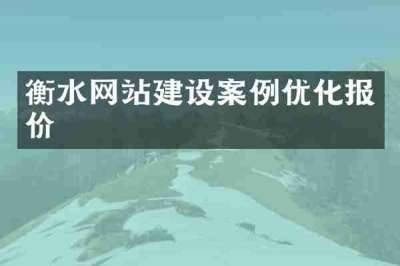 衡水网站建设案例优化报价