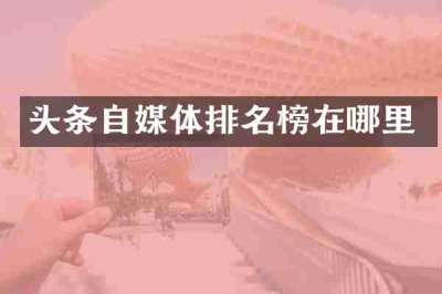 头条自媒体排名榜在哪里