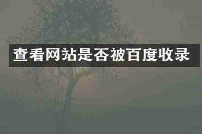 查看网站是否被百度收录